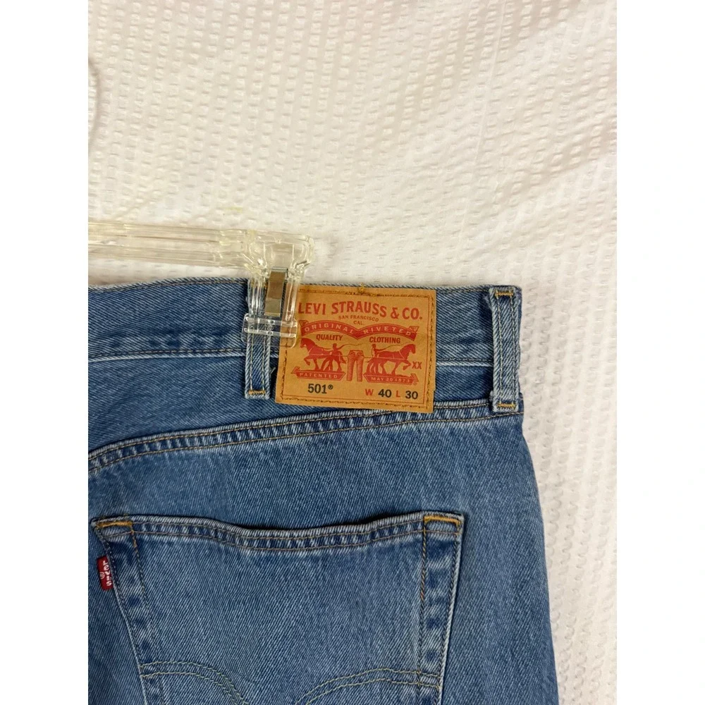 2 pairs Levi  501 Original Mens Blue Medium Wash Straight Leg Denim Jeans 40x30